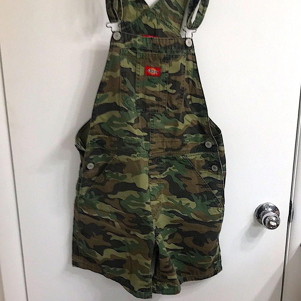 Dickies Camo Overall Shorts Sz Sm